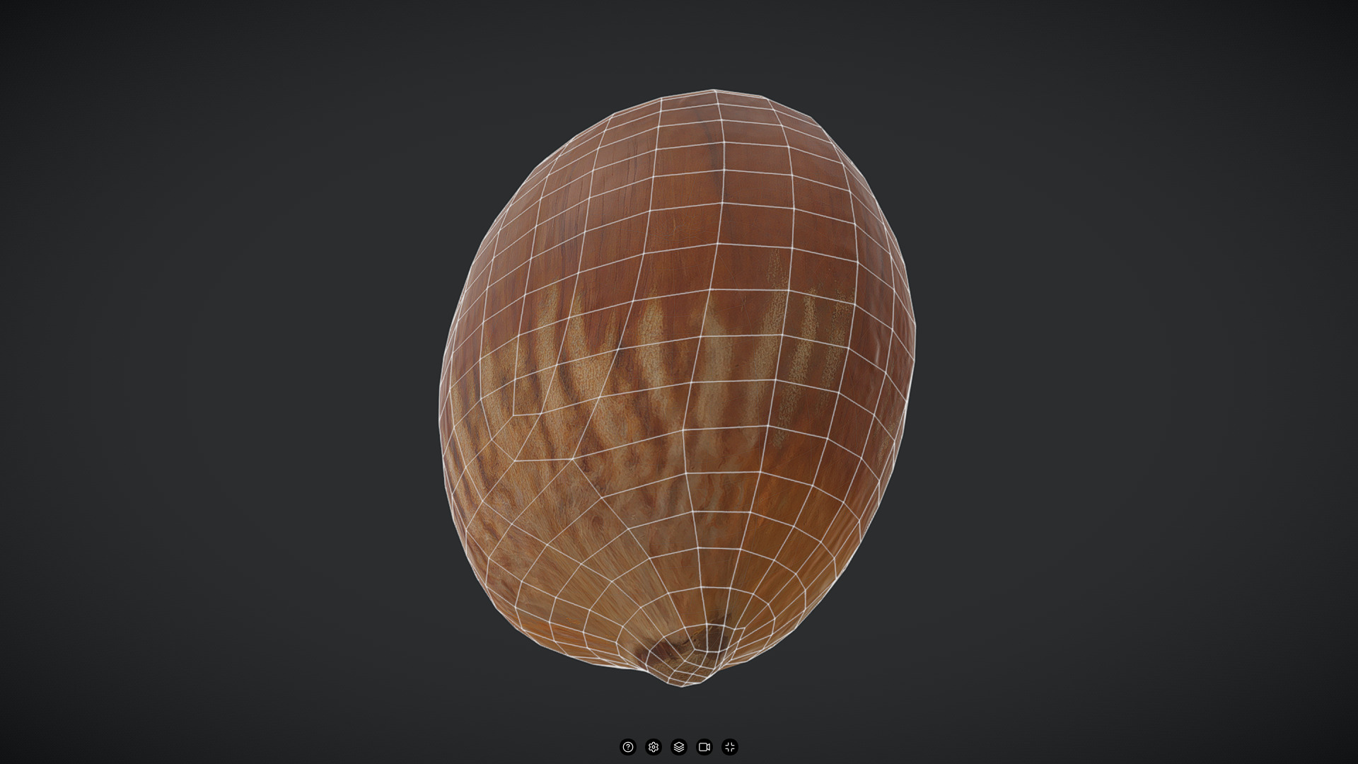 Hazelnut Low-poly 3D model_4
