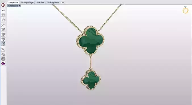 Alhambra necklace 2 flowers 3D print model