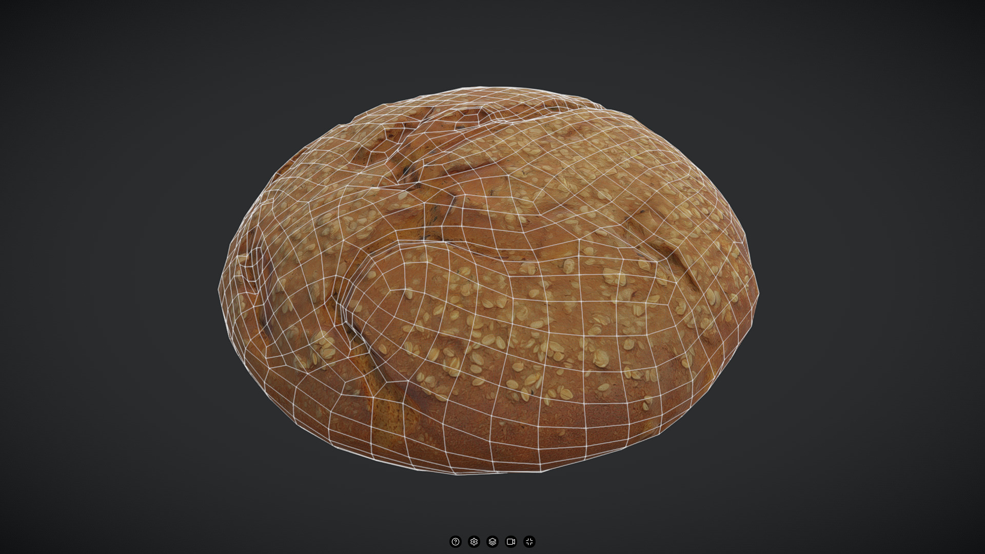 Oat Bread Low-poly 3D model_2