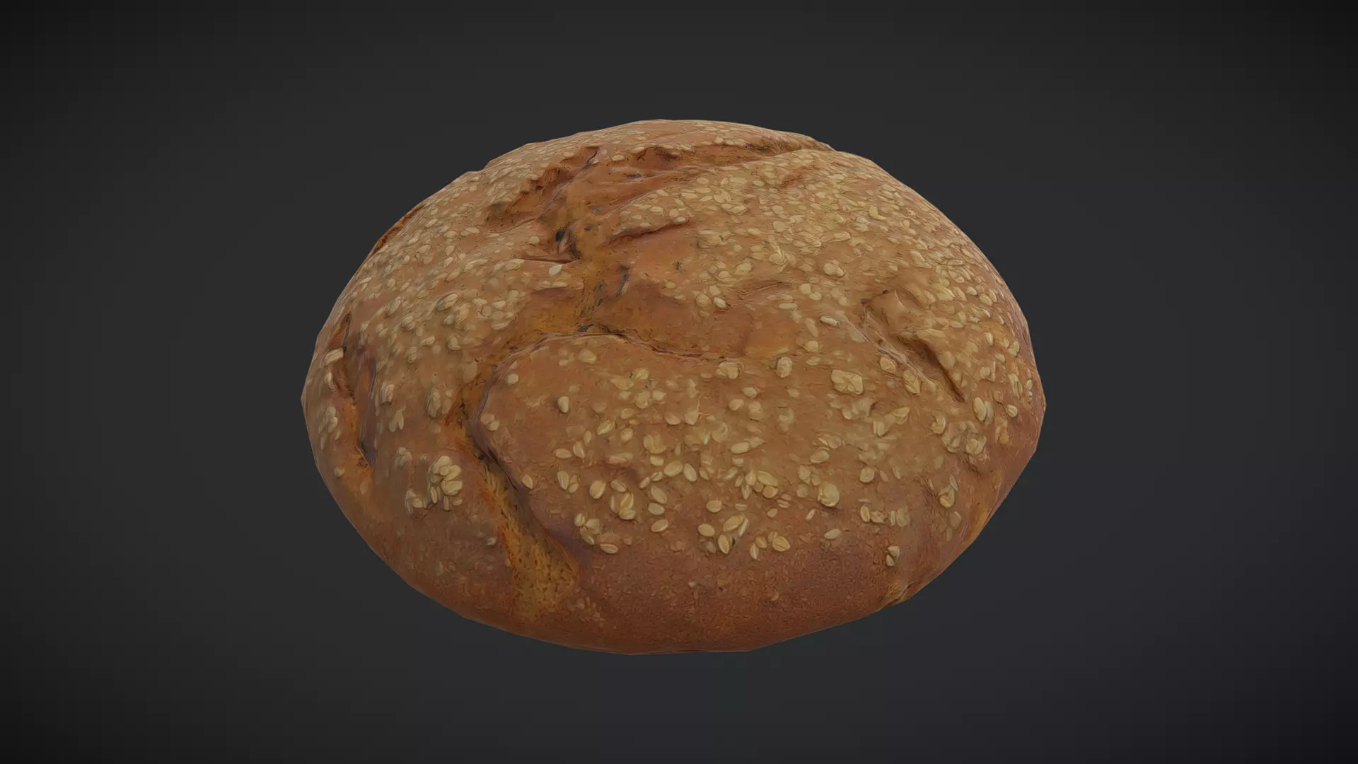 Oat Bread Low-poly 3D model_0