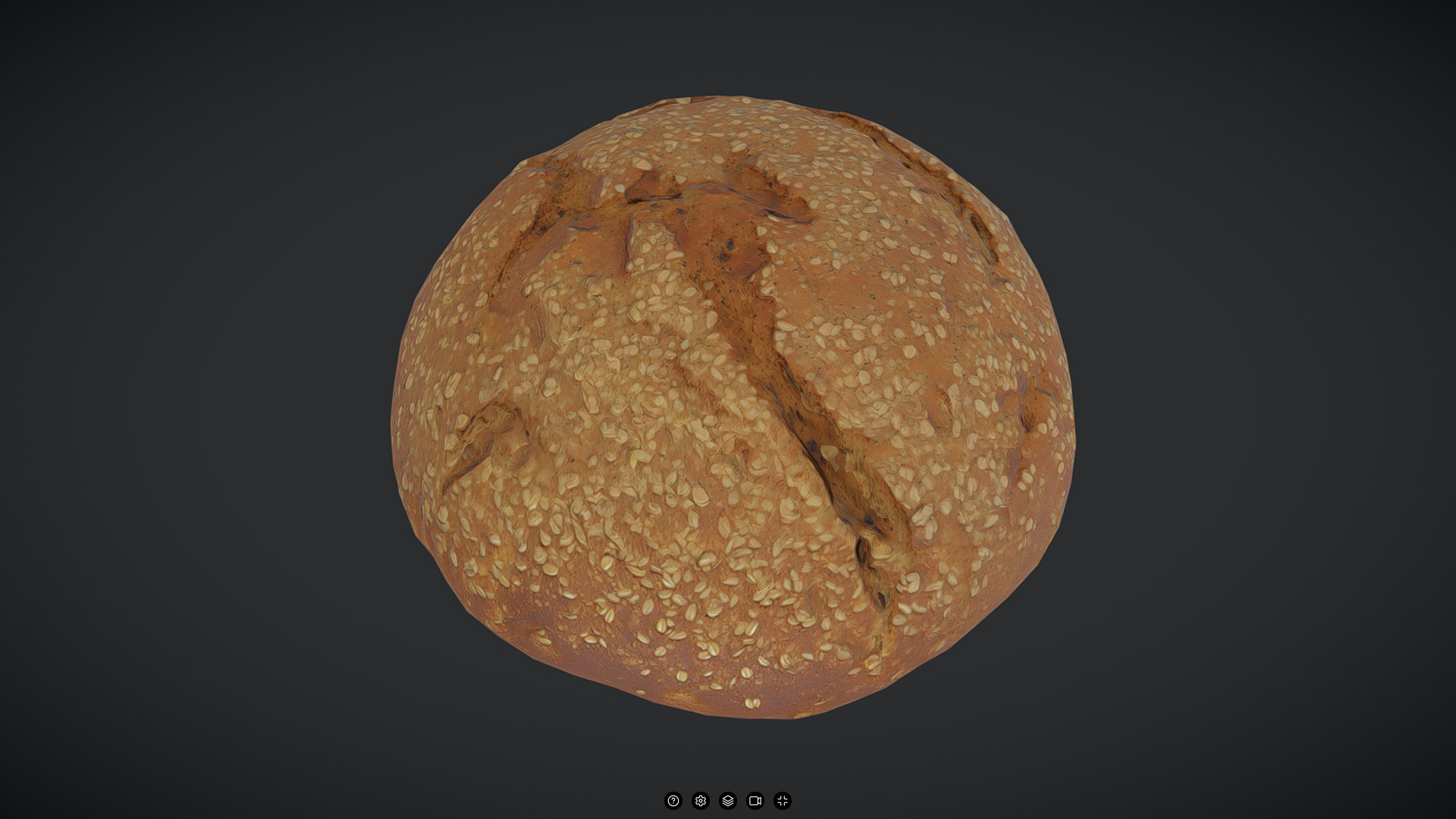 Oat Bread Low-poly 3D model_5