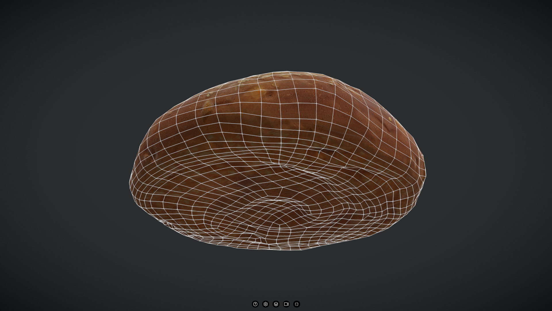 Oat Bread Low-poly 3D model_4