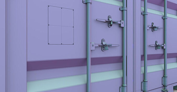 20 ft Shipping Containers Low-poly 3D model 4