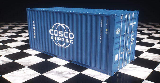 20 ft Shipping Containers Low-poly 3D model 7