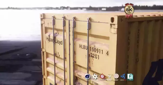 20 ft Shipping Containers Low-poly 3D model