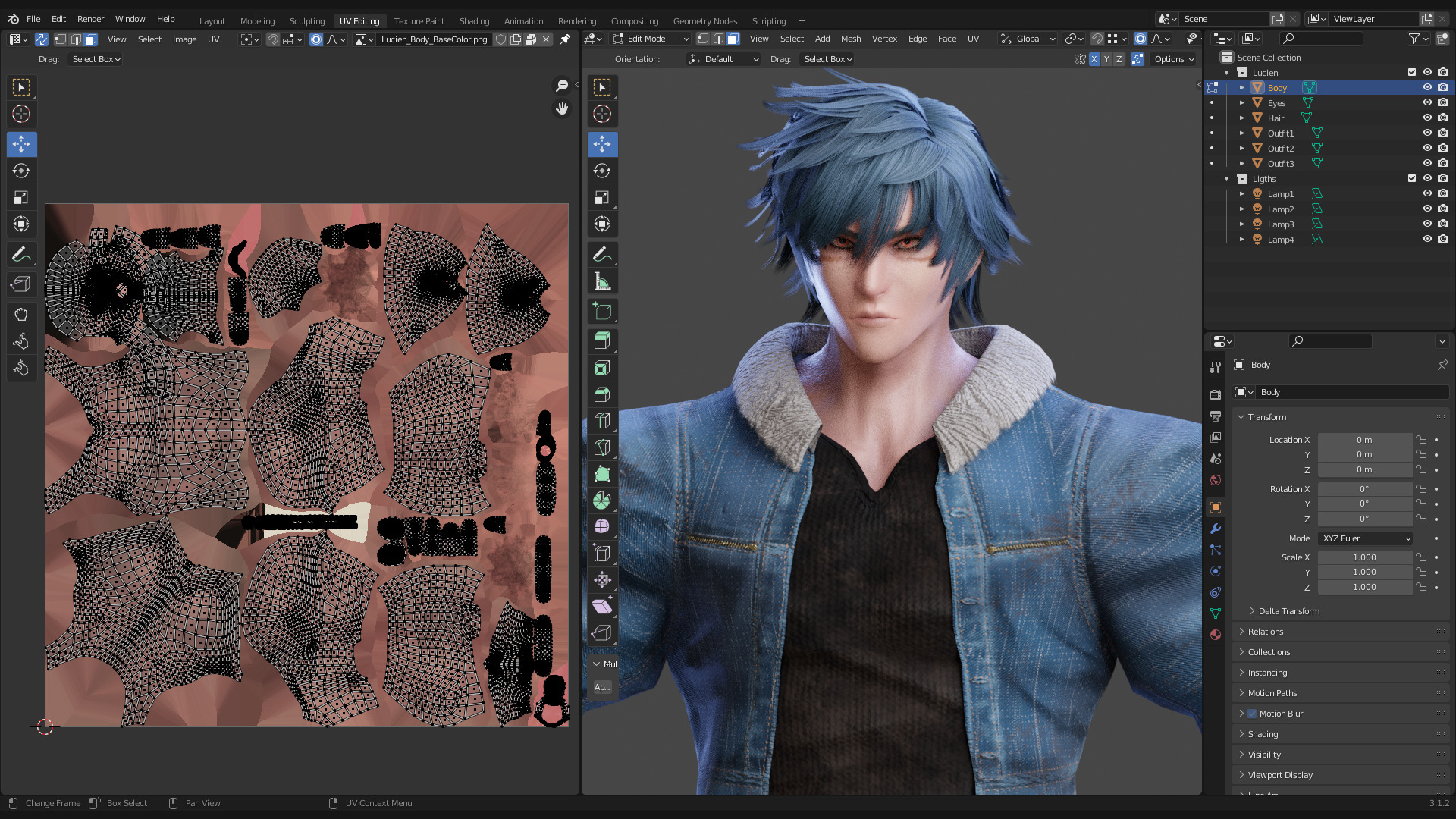Stylized Male Fighting Character - Lucien Low-poly 3D model_19
