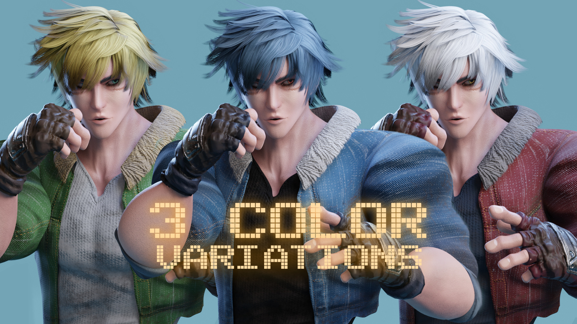 Stylized Male Fighting Character - Lucien Low-poly 3D model_8