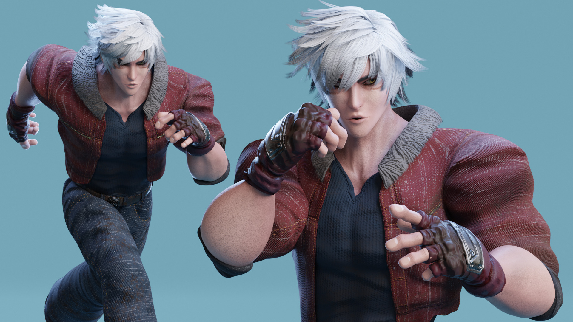 Stylized Male Fighting Character - Lucien Low-poly 3D model_11