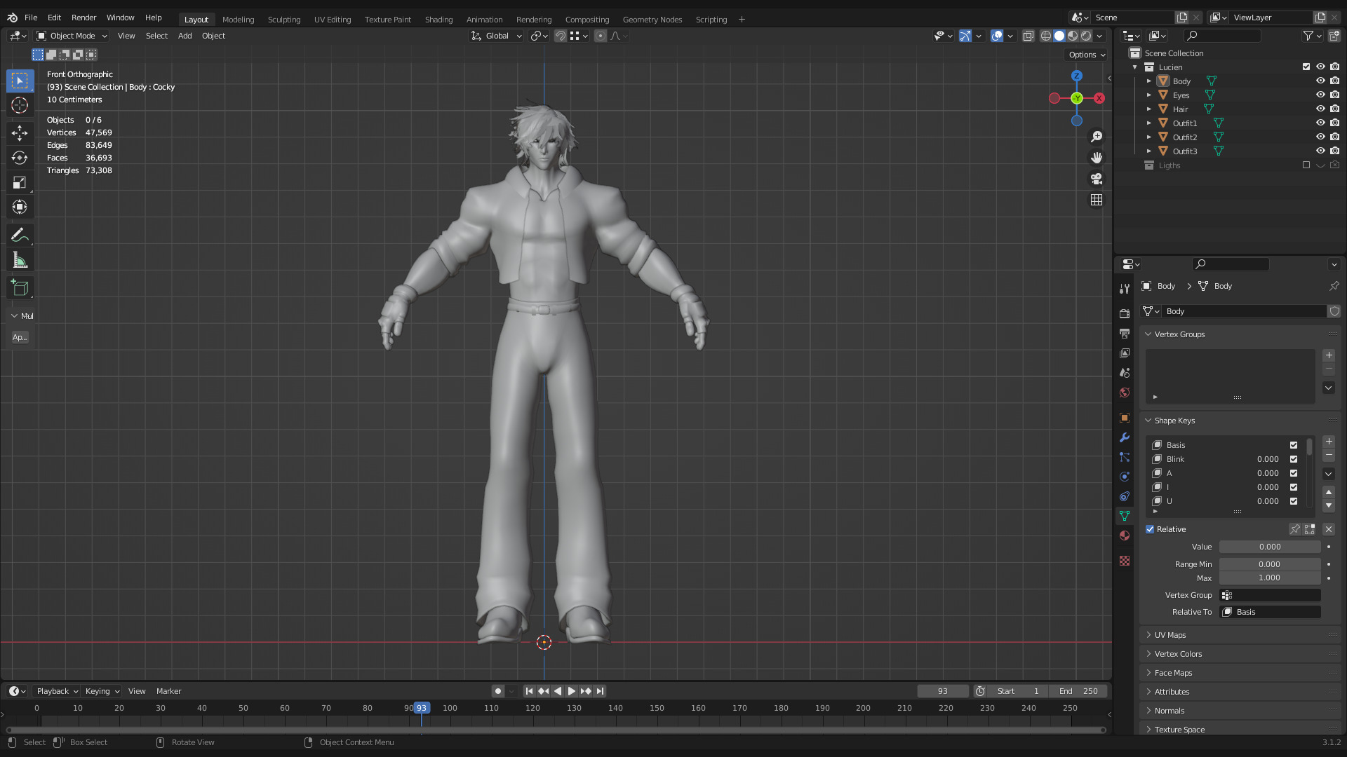 Stylized Male Fighting Character - Lucien Low-poly 3D model_16