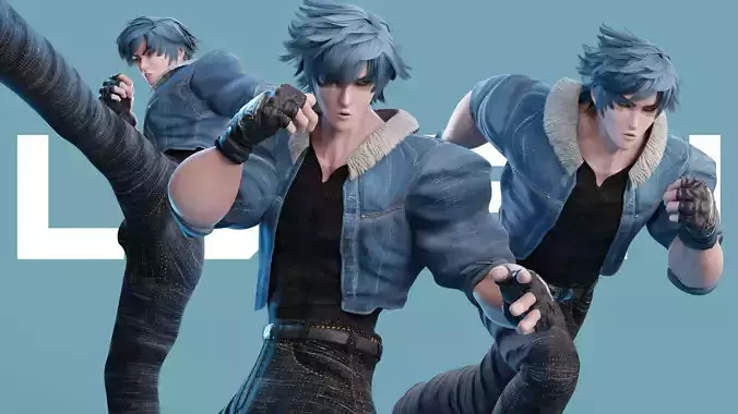 Stylized Male Fighting Character - Lucien Low-poly 3D model