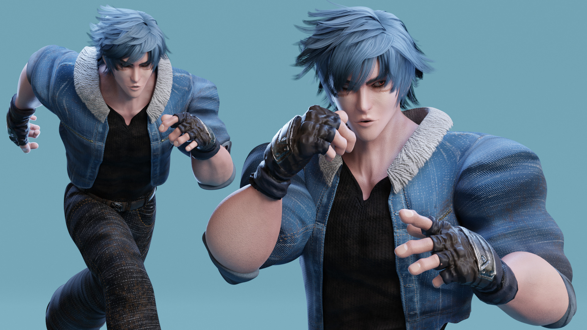 Stylized Male Fighting Character - Lucien Low-poly 3D model_9