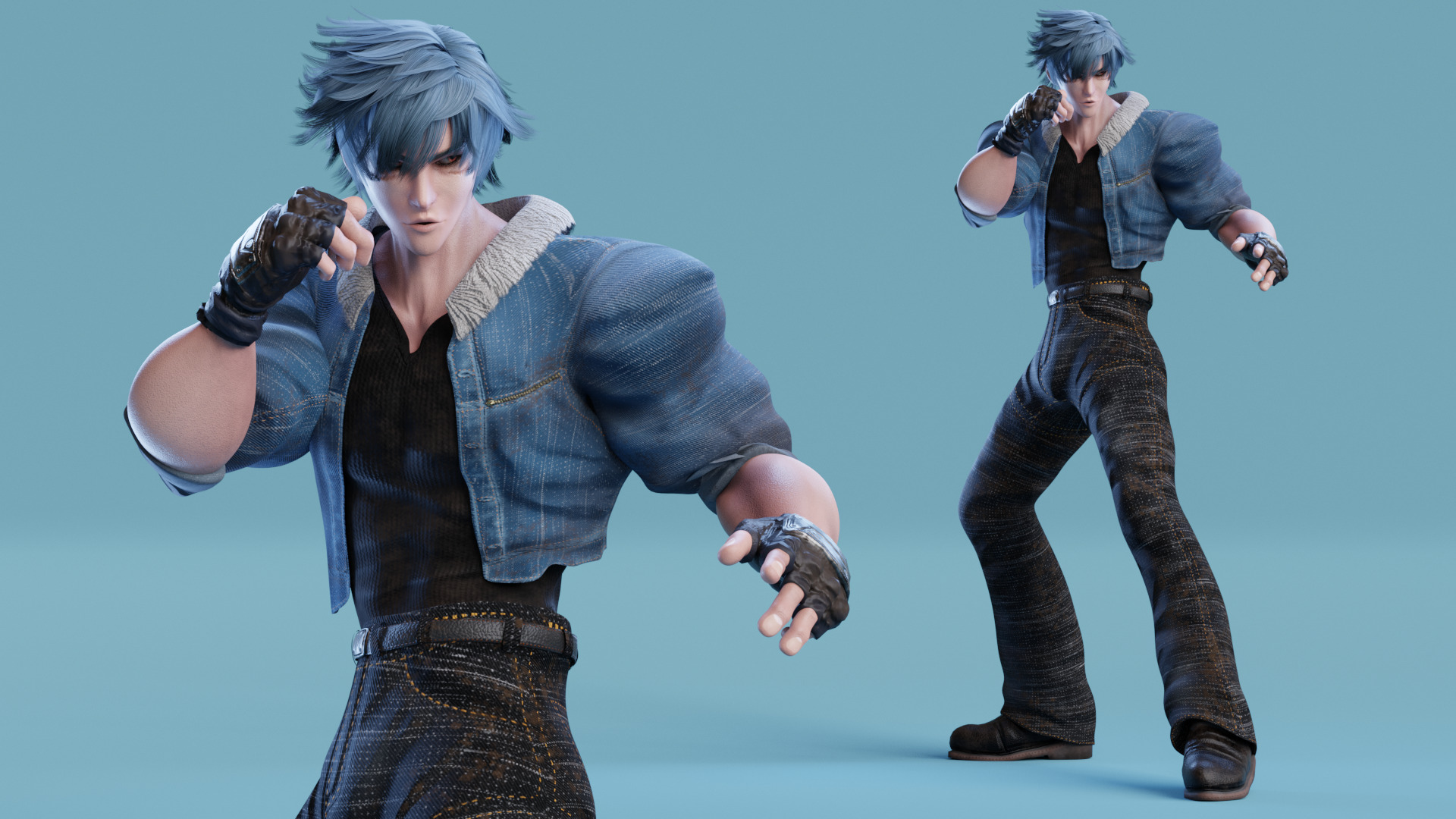 Stylized Male Fighting Character - Lucien Low-poly 3D model_2