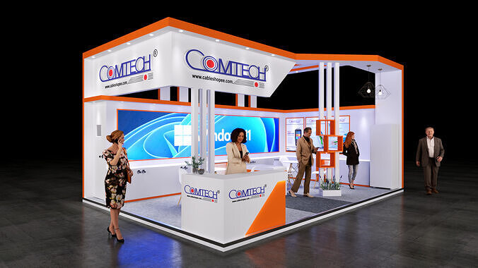 Exhibition Stand 7x5 2Sides D2V1 3D model 3D model