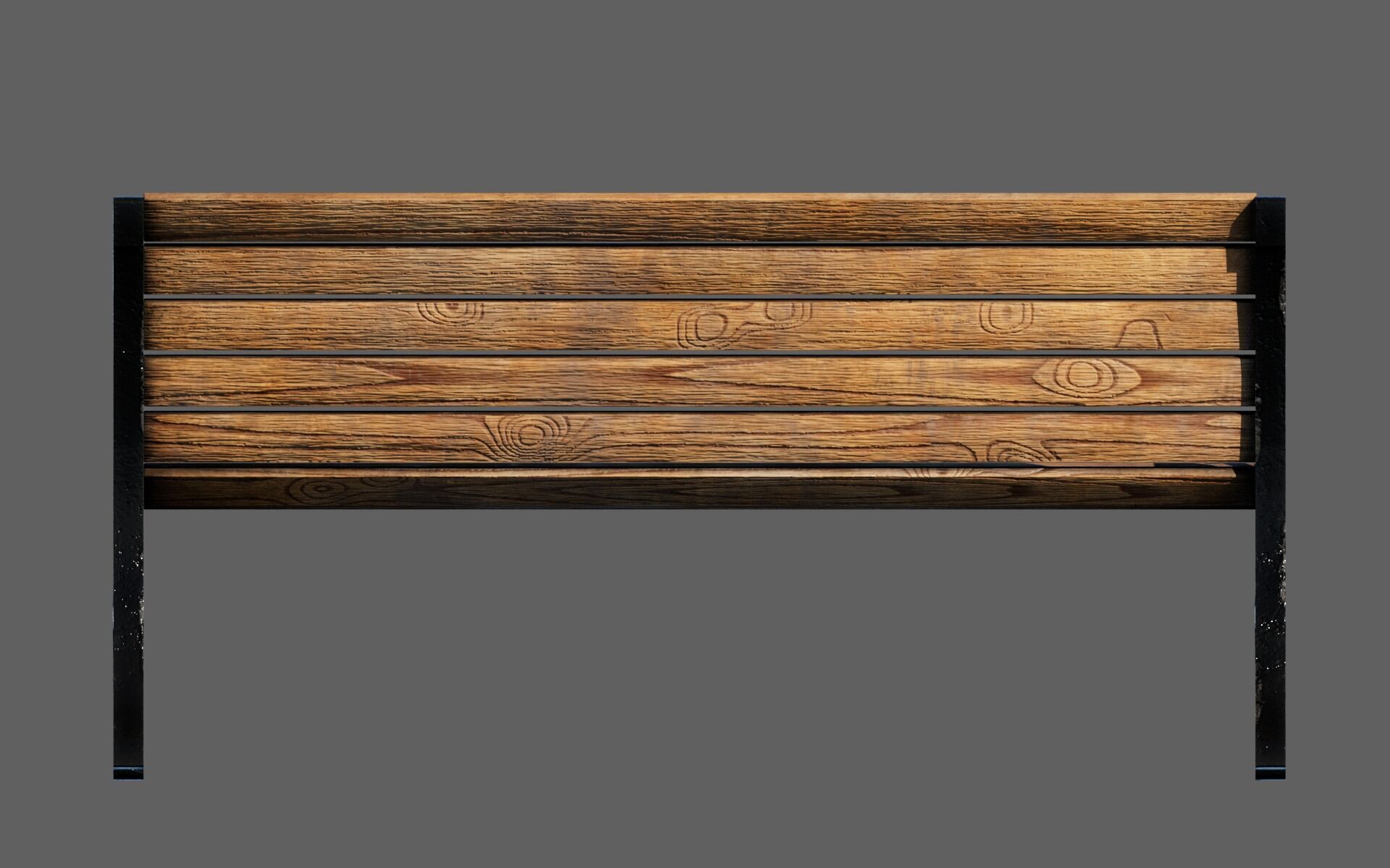 Urban Bench Set - 3 Variations - Trash Bin and Street Lamp Low-poly 3D model_19