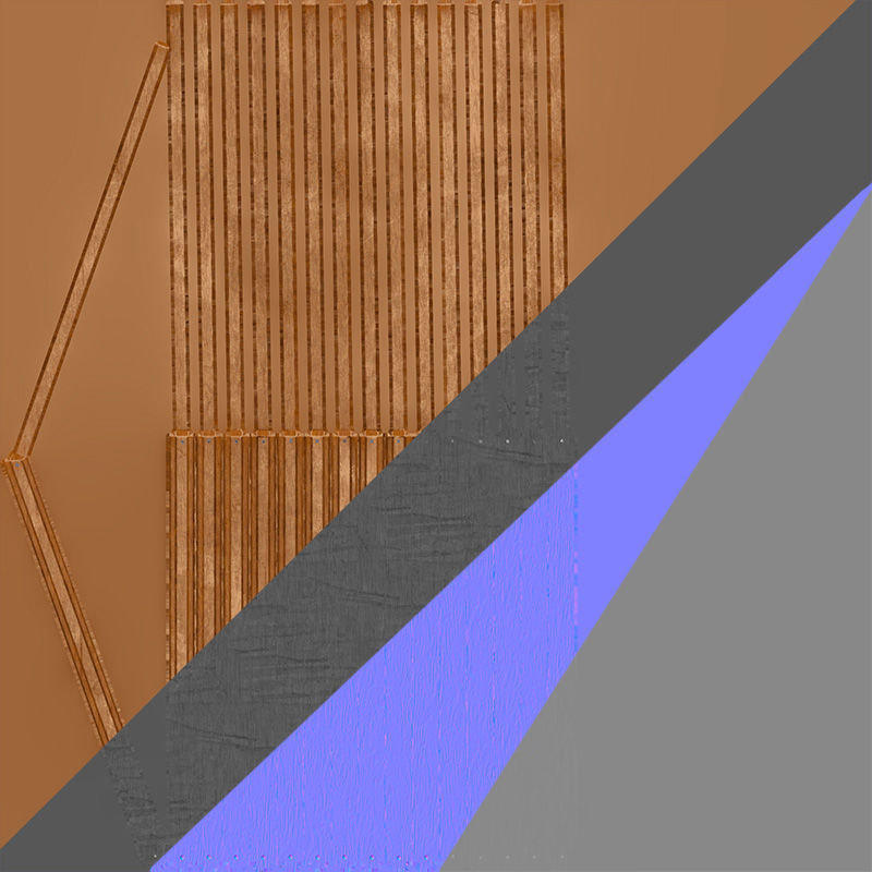 Urban Bench Set - 3 Variations - Trash Bin and Street Lamp Low-poly 3D model_48