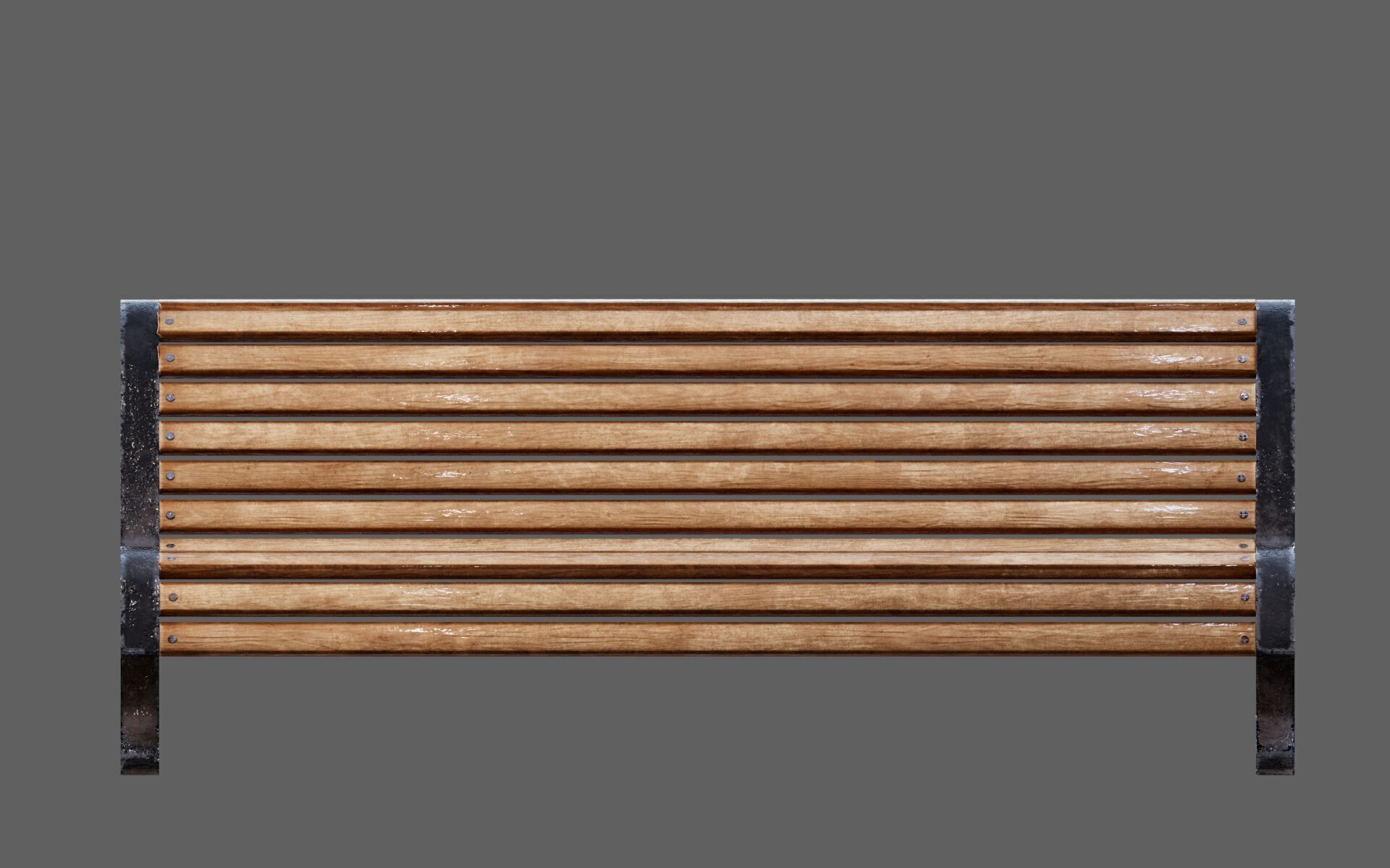 Urban Bench Set - 3 Variations - Trash Bin and Street Lamp Low-poly 3D model_8