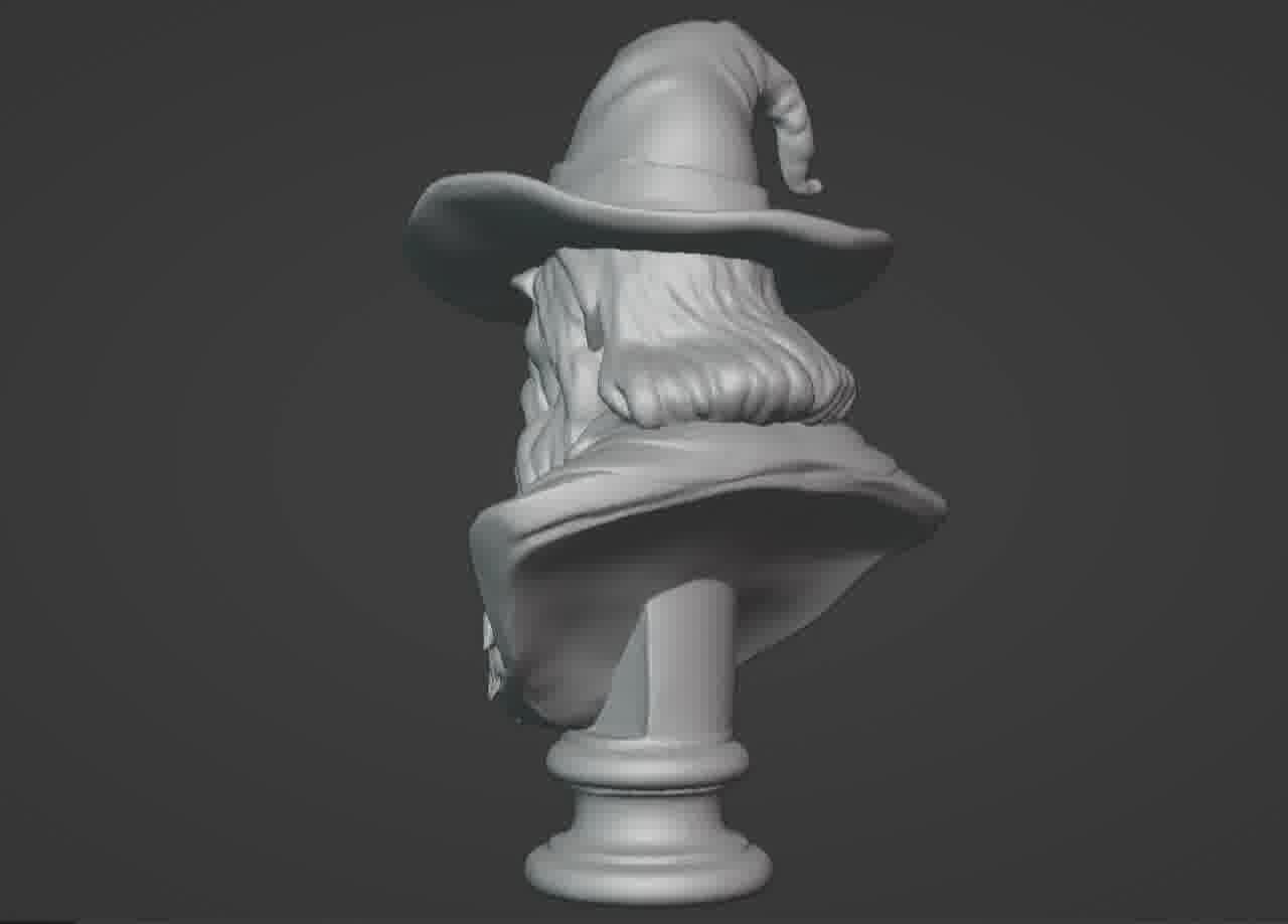 Gandalf the Grey Bust - 3D Printable Wizard Sculpture  3D print model_33