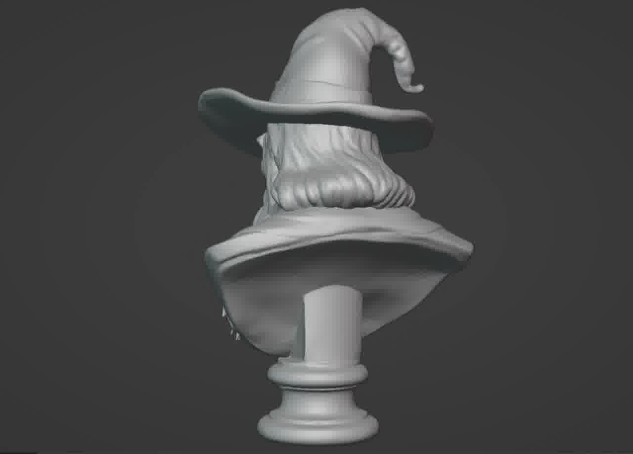 Gandalf the Grey Bust - 3D Printable Wizard Sculpture  3D print model_30