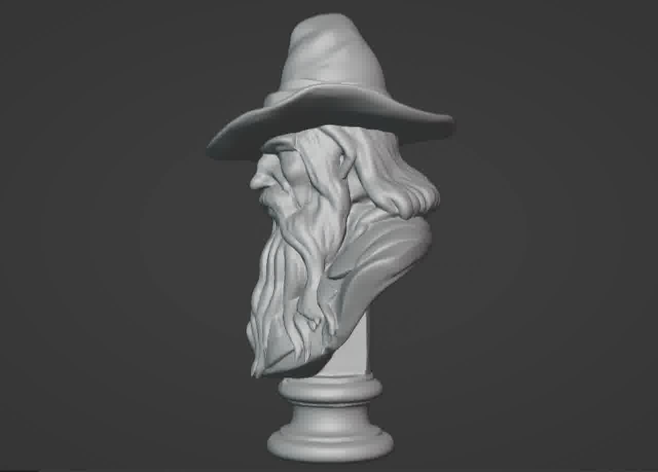 Gandalf the Grey Bust - 3D Printable Wizard Sculpture  3D print model_39