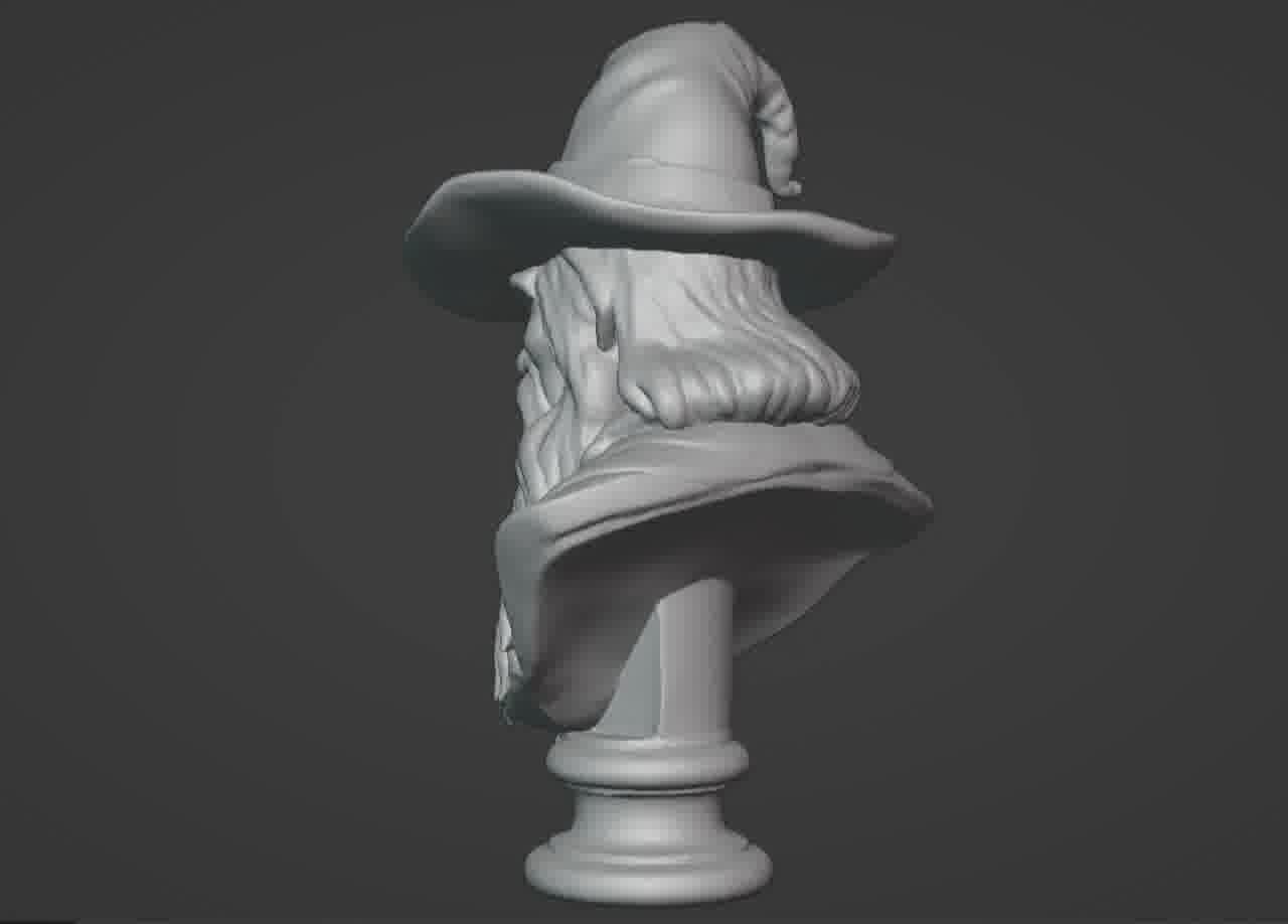 Gandalf the Grey Bust - 3D Printable Wizard Sculpture  3D print model_34