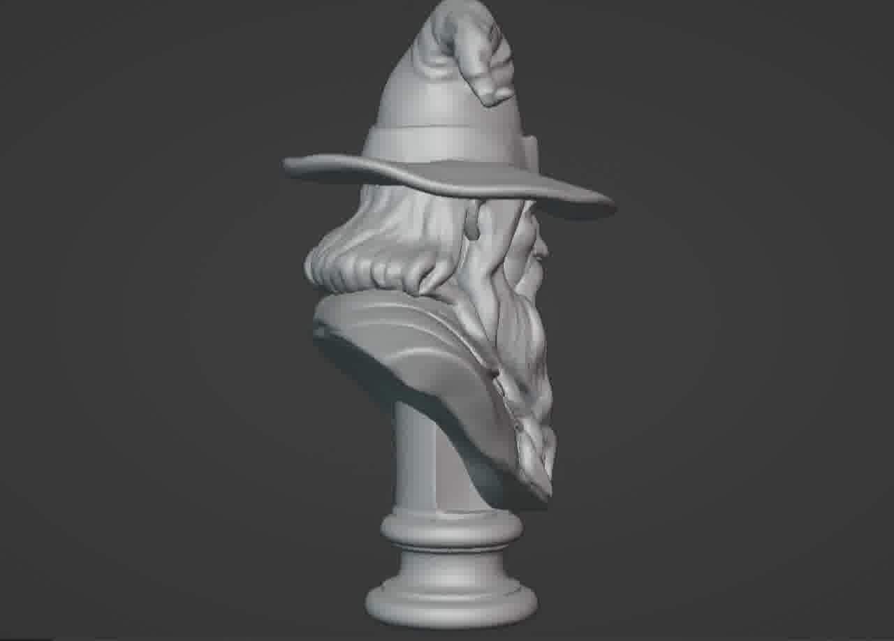 Gandalf the Grey Bust - 3D Printable Wizard Sculpture  3D print model_26