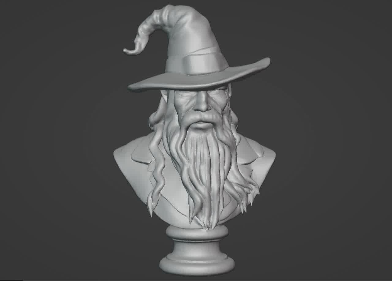 Gandalf the Grey Bust - 3D Printable Wizard Sculpture  3D print model_13