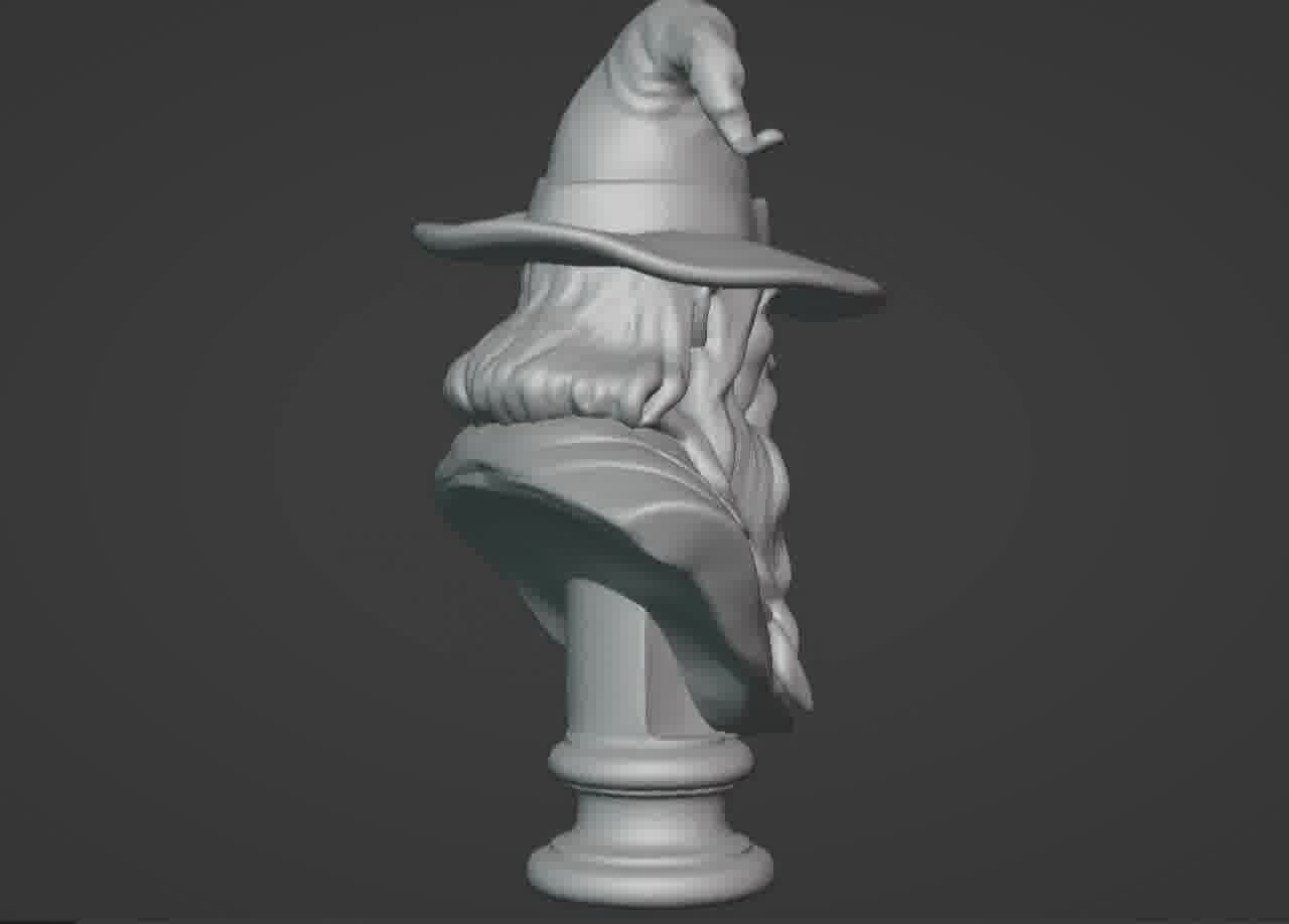 Gandalf the Grey Bust - 3D Printable Wizard Sculpture  3D print model_28