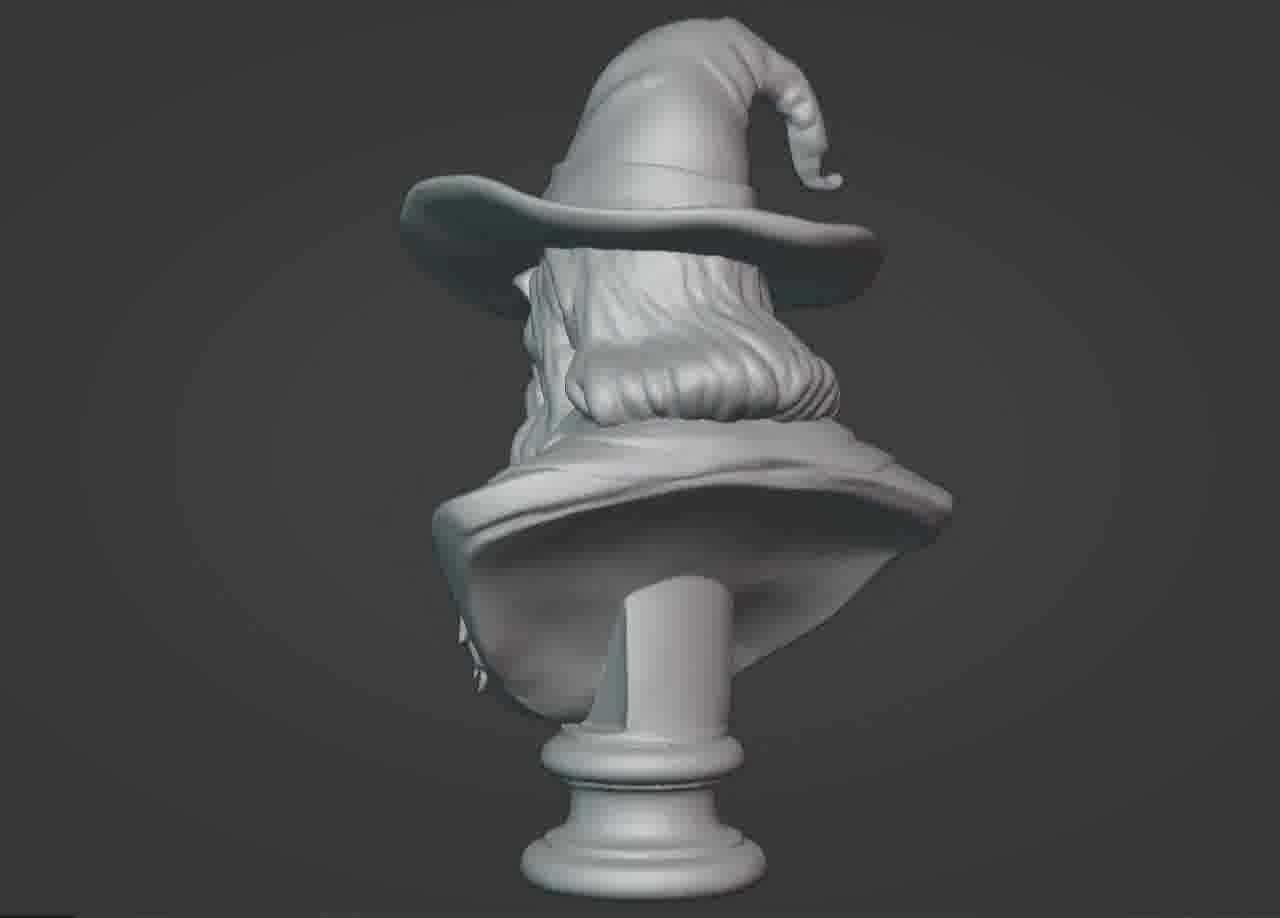 Gandalf the Grey Bust - 3D Printable Wizard Sculpture  3D print model_32
