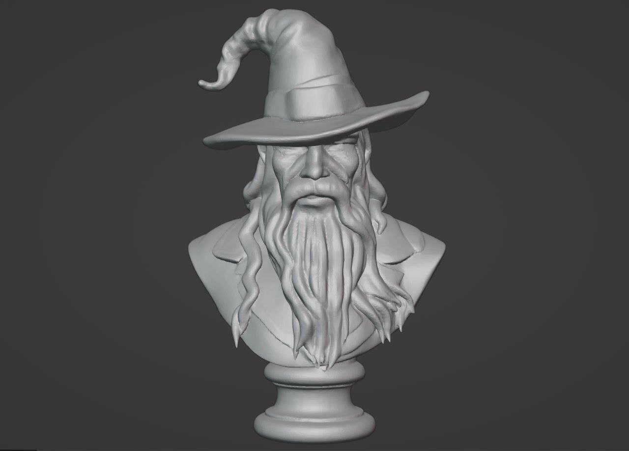 Gandalf the Grey Bust - 3D Printable Wizard Sculpture  3D print model_5