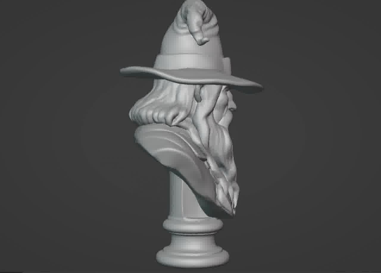 Gandalf the Grey Bust - 3D Printable Wizard Sculpture  3D print model_21