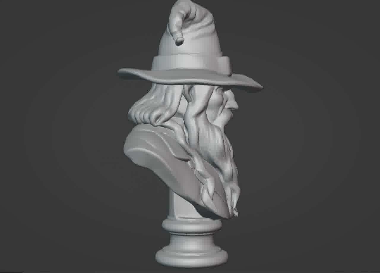 Gandalf the Grey Bust - 3D Printable Wizard Sculpture  3D print model_17