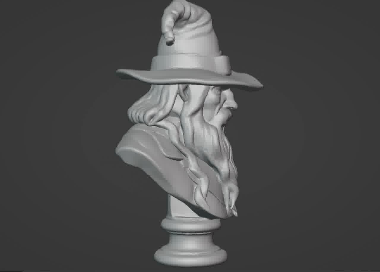 Gandalf the Grey Bust - 3D Printable Wizard Sculpture  3D print model_15