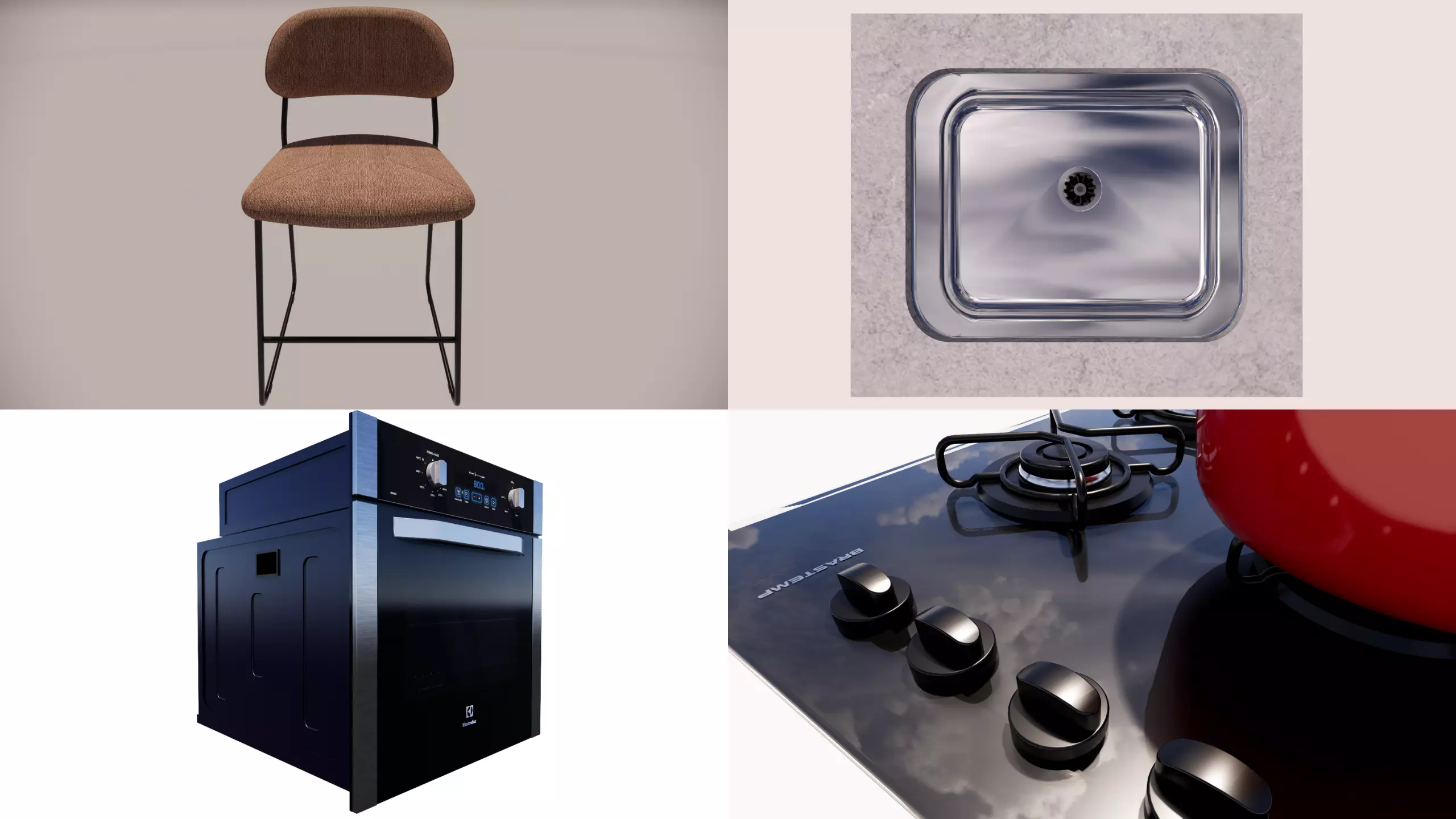 4 Collection of Modern Kitchen 3D Model 3D model_0