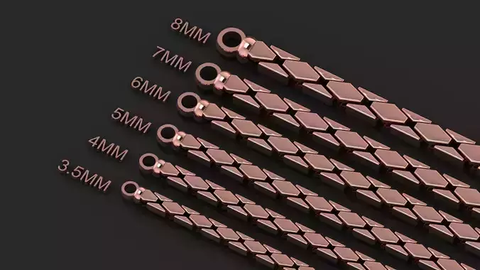 6 Size Top Selling Premium 3D Chain or Bracelet  3D Model Collection