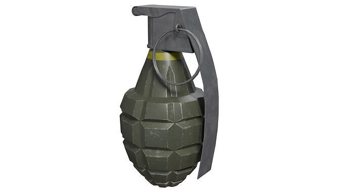MK2 Grenade - Low Poly Game Ready Low-poly 3D model