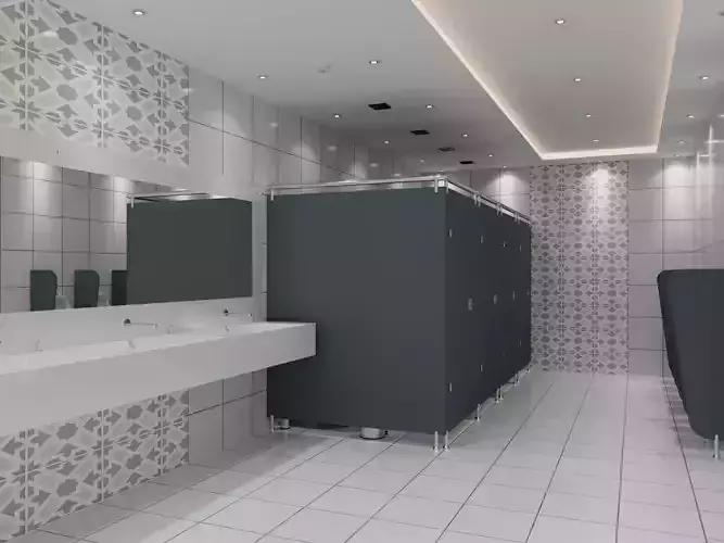 Restroom public wc 2 3D model