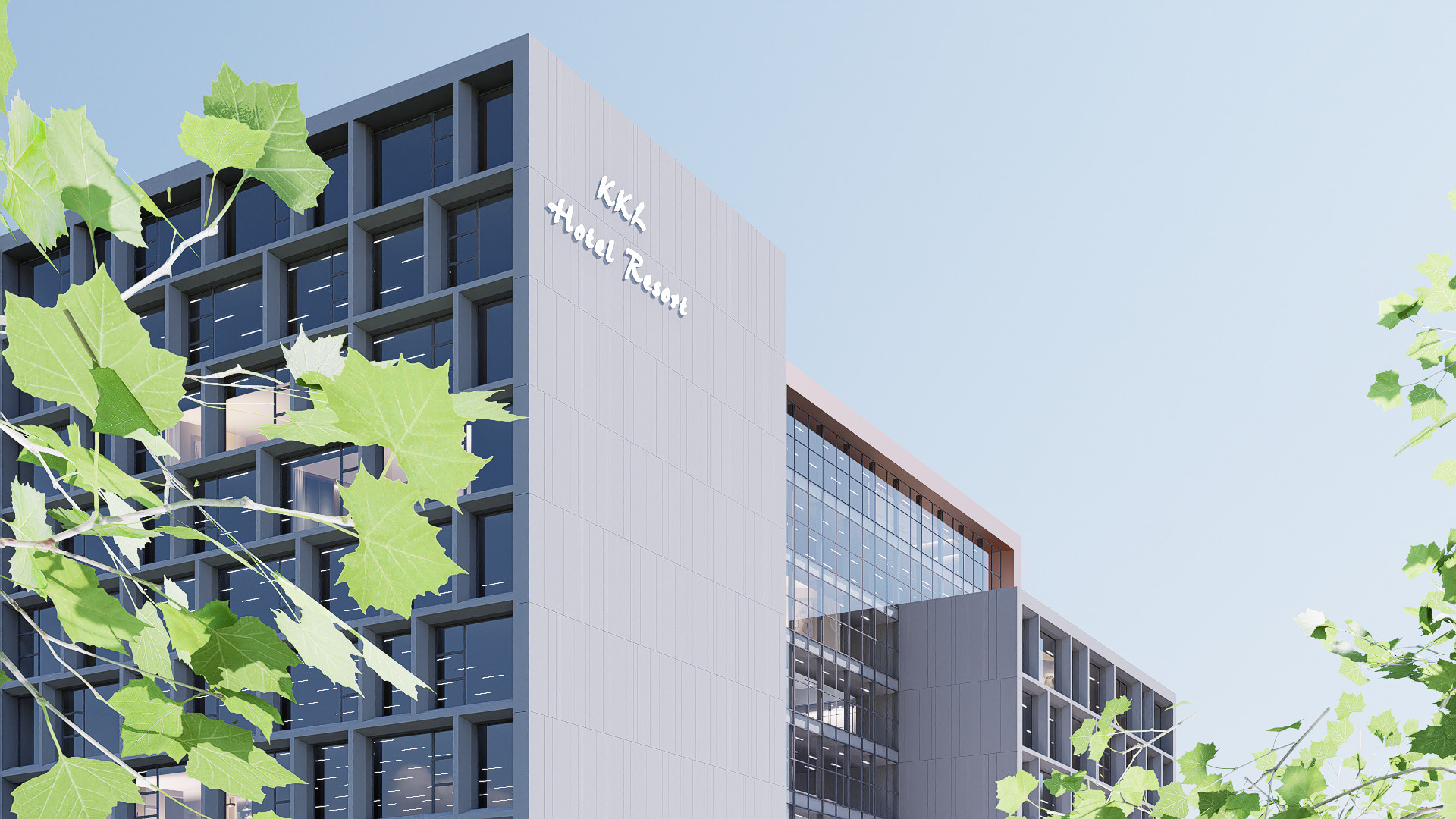 Hotel Low-poly 3D model_12