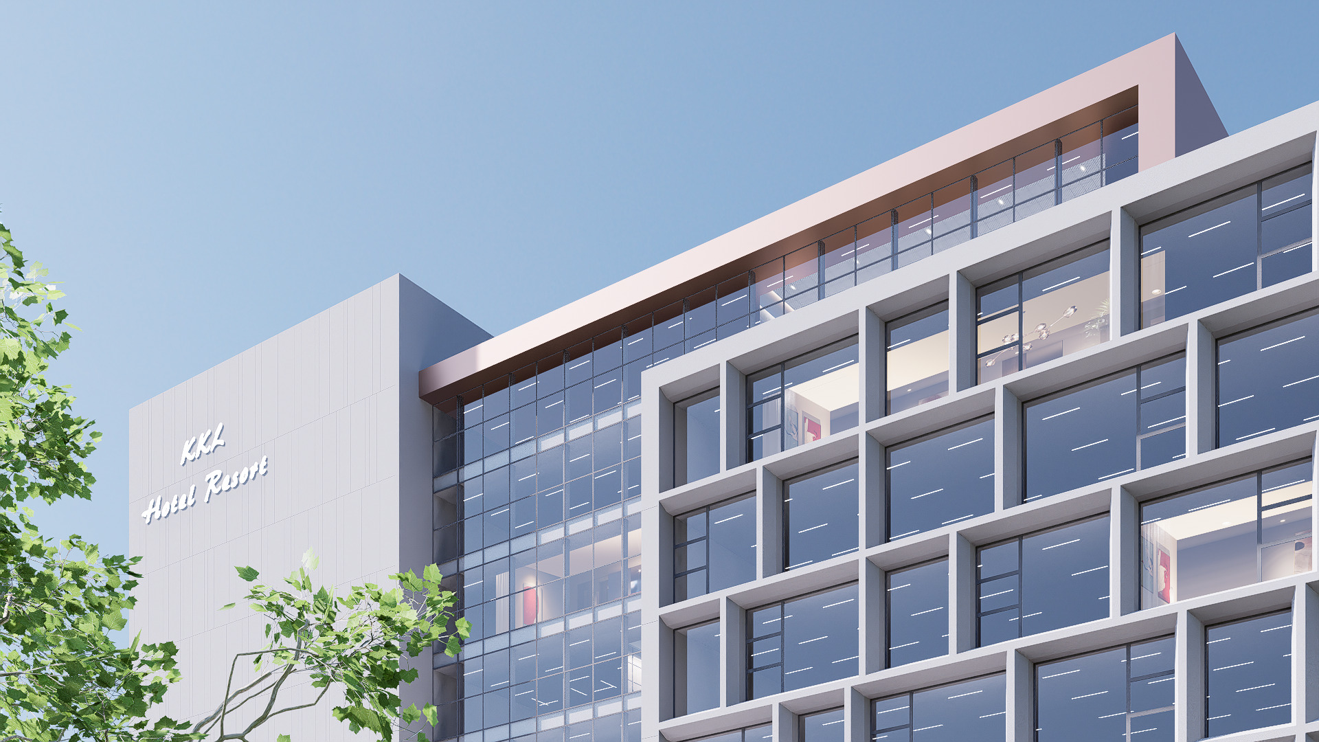 Hotel Low-poly 3D model_13