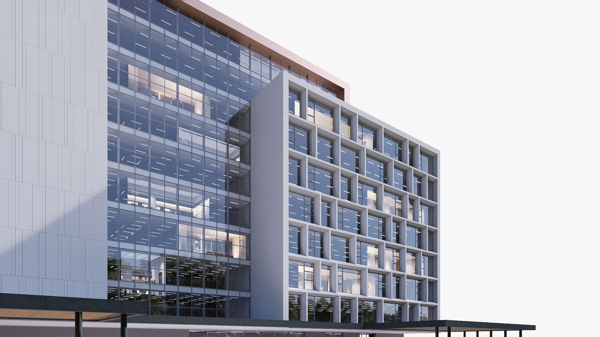 Hotel Low-poly 3D model_4