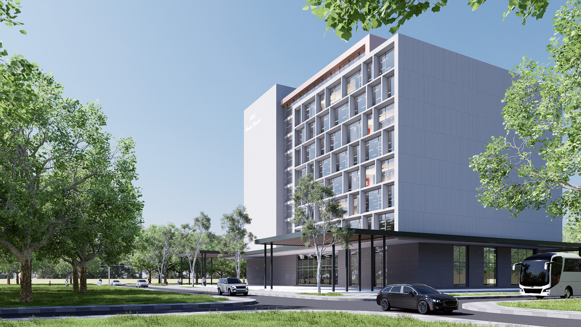 Hotel Low-poly 3D model_10