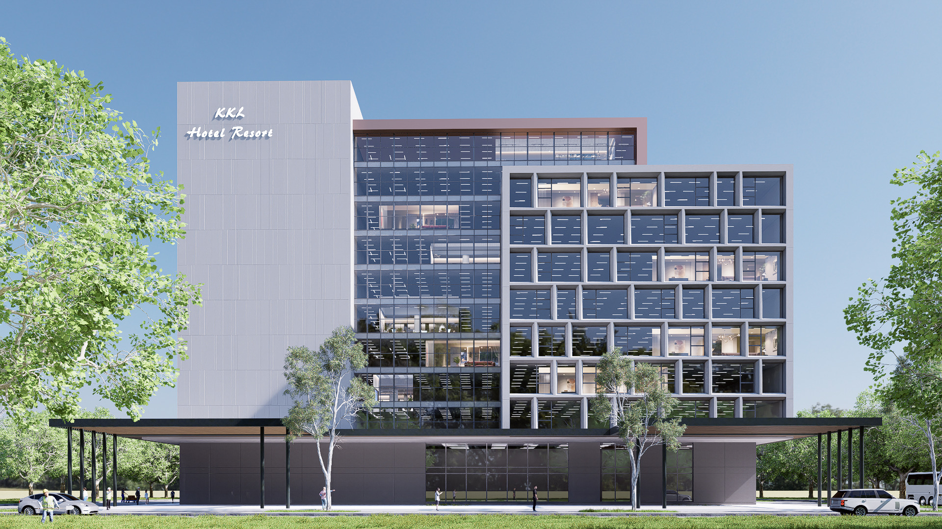 Hotel Low-poly 3D model_11