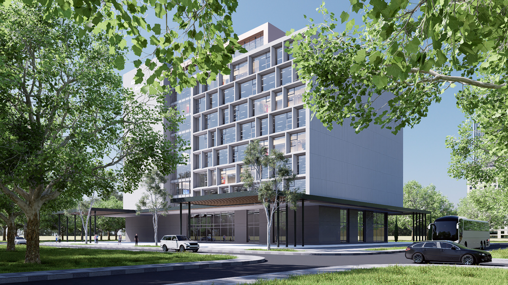 Hotel Low-poly 3D model_9