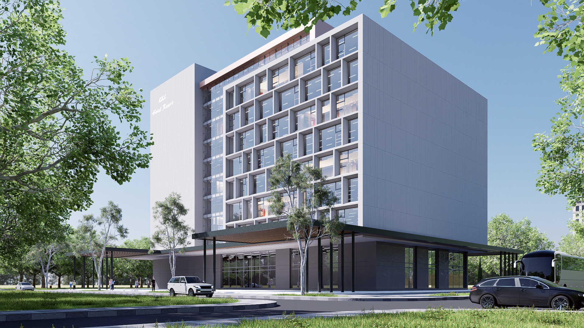 Hotel Low-poly 3D model_14