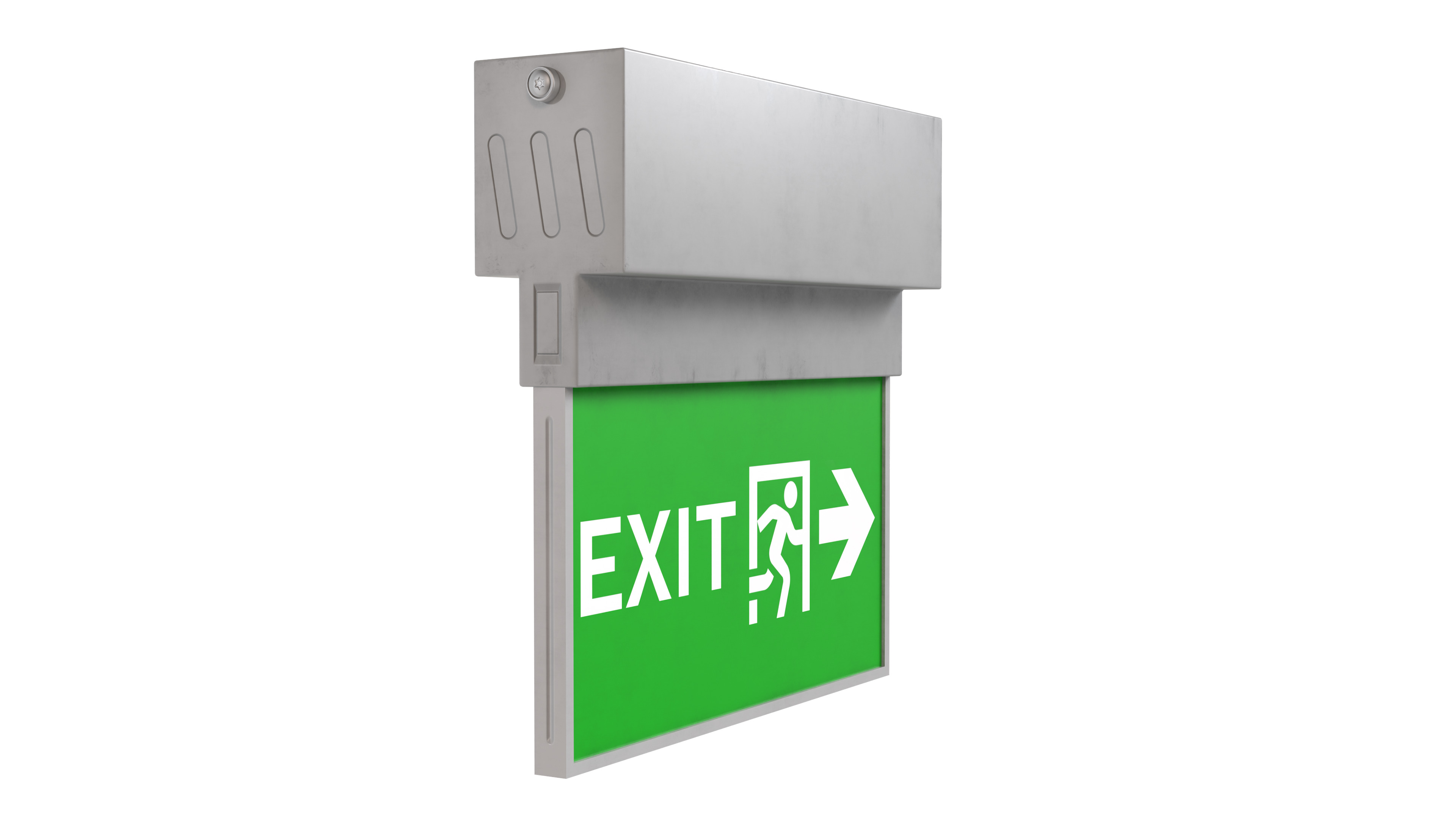 Exit Sign Set Low-poly 3D model_3