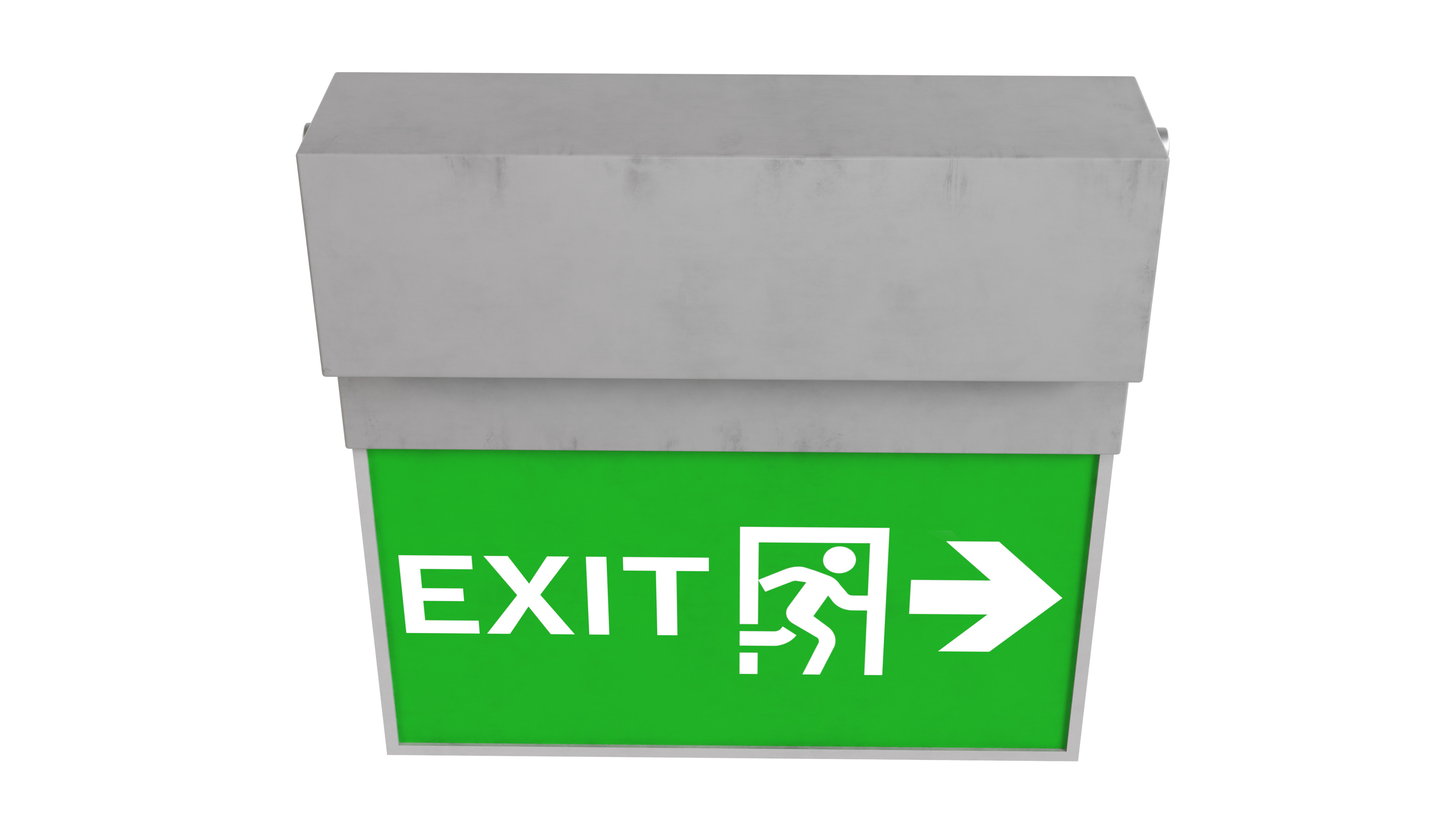 Exit Sign Set Low-poly 3D model_2