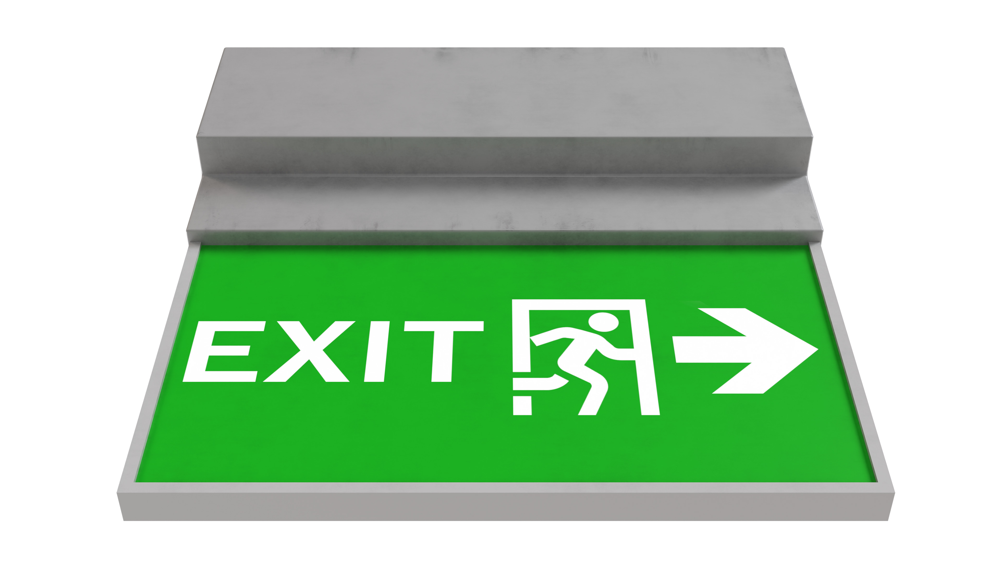 Exit Sign Set Low-poly 3D model_1