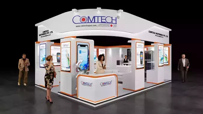 Exhibition Stand 7x5 2Sides D3V1 3D model