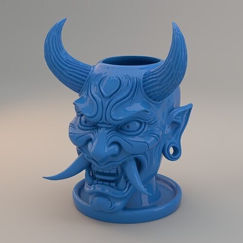 Oni Guard Planter 3D Printable Mythical Mask Pot 3D print model