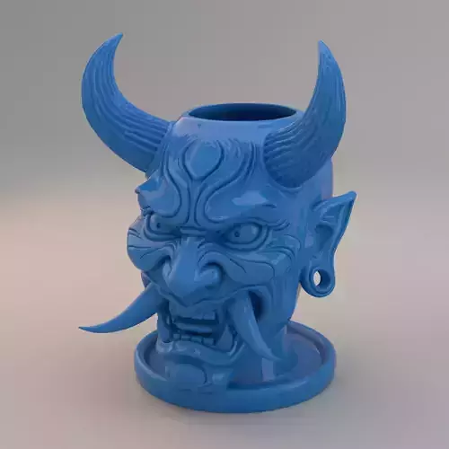 Oni Guard Planter 3D Printable Mythical Mask Pot 3D print model
