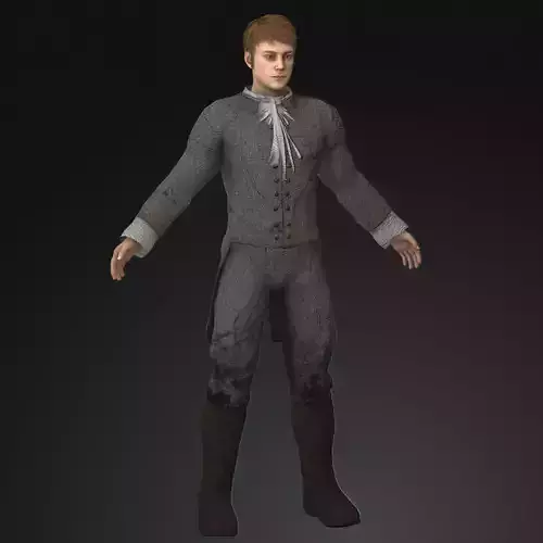 Napoleonic civilian 1812 Low-poly 3D model